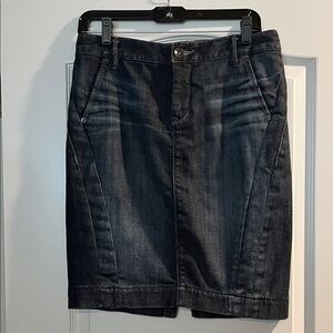 Express Dark Denim Skirt- knee length